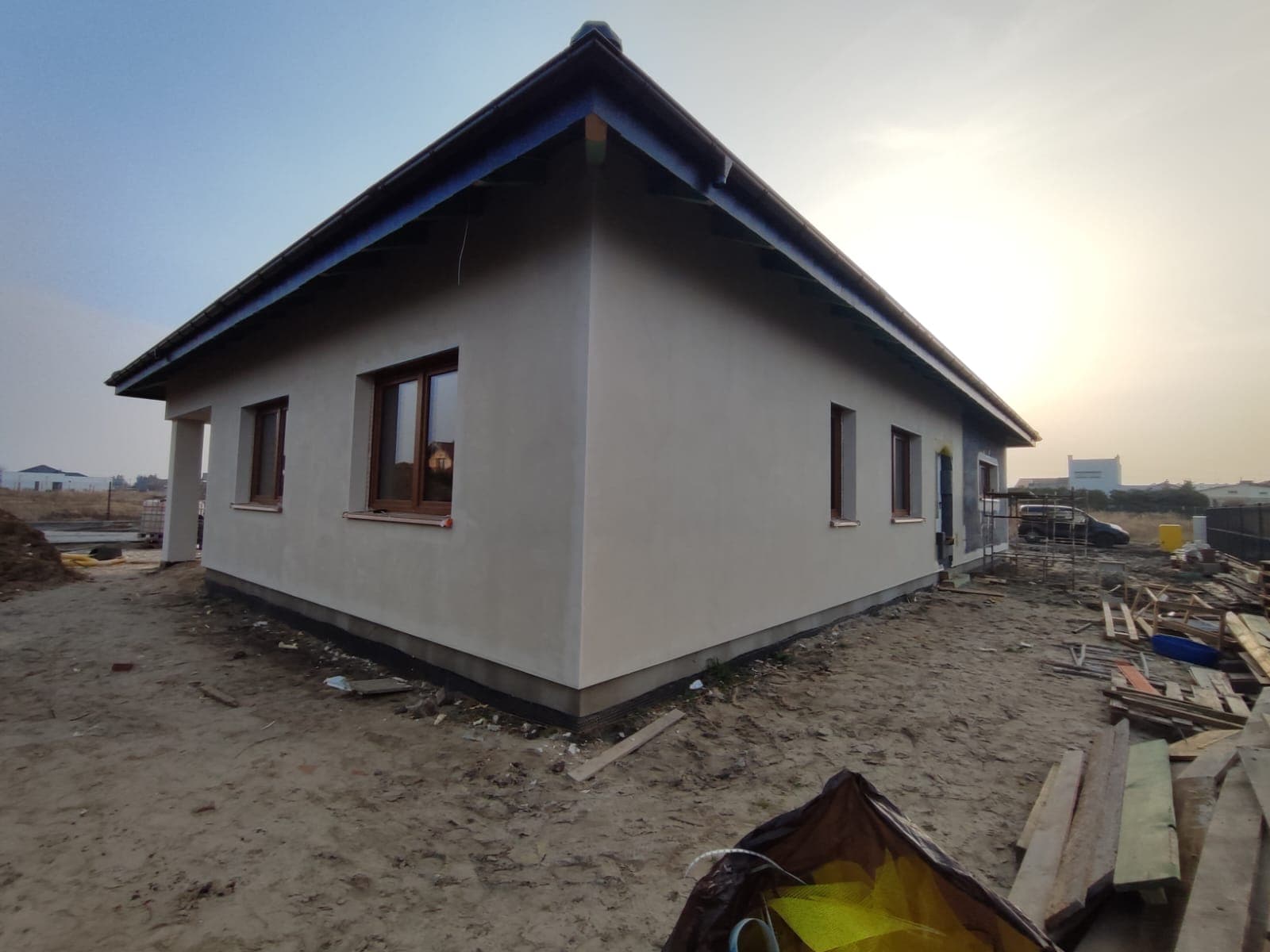 Elewacja domu parterowego od strony zachodniej